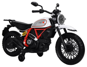 Moto Elettrica per Bambini 12V Ducati Scrambler Desert Bianca