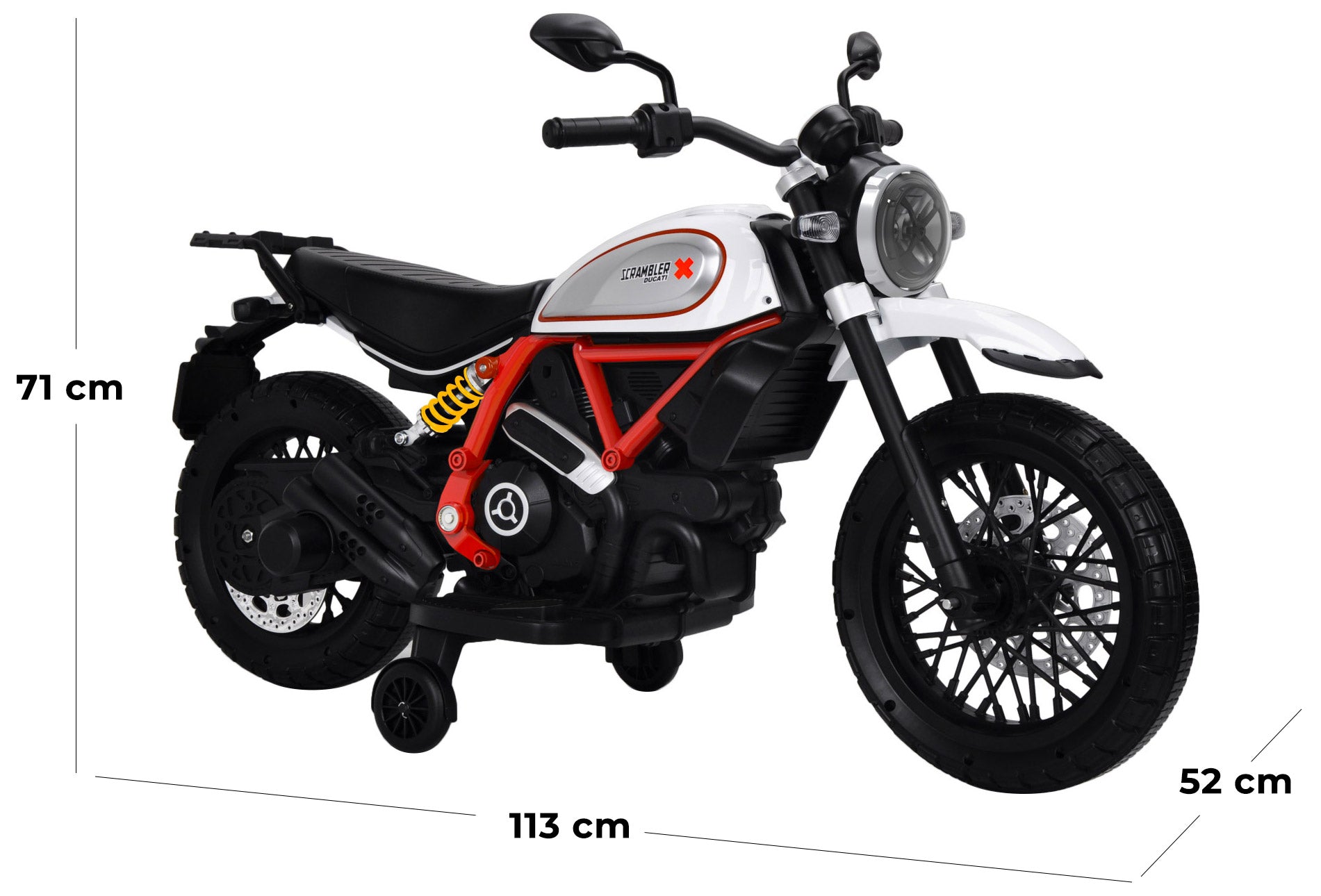 Moto Elettrica per Bambini 12V Ducati Scrambler Desert Bianca