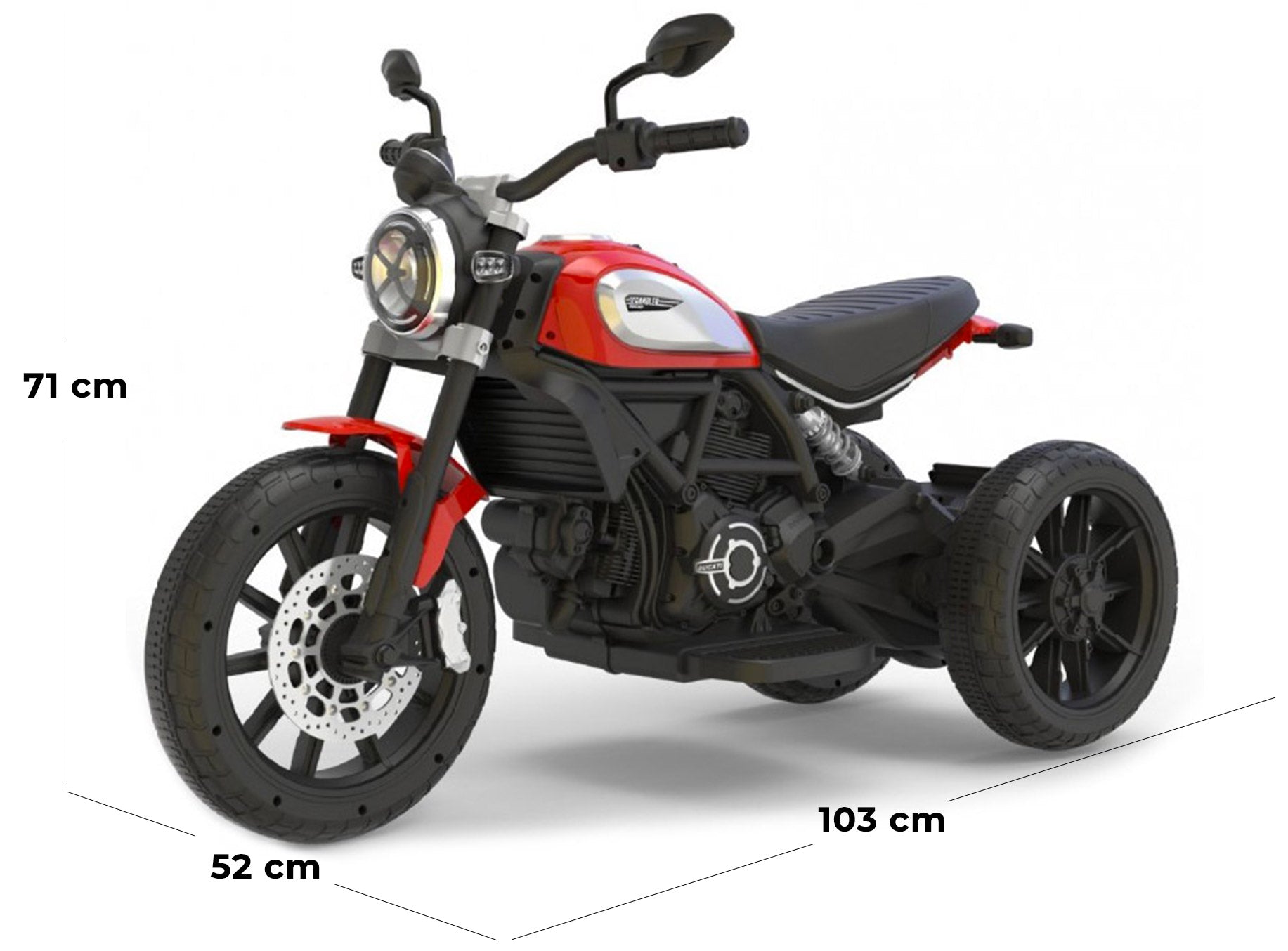 Moto Elettrica per Bambini 12V Ducati Scrambler Icon Rossa