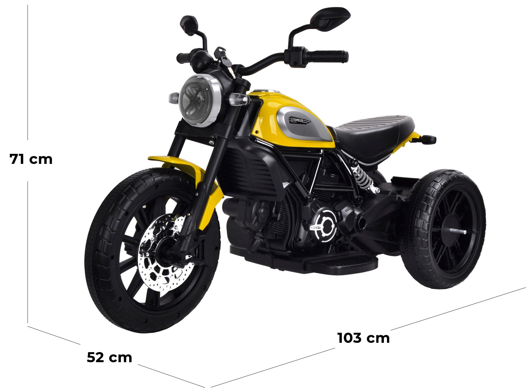 Moto Elettrica per Bambini 12V Ducati Scrambler Icon Gialla