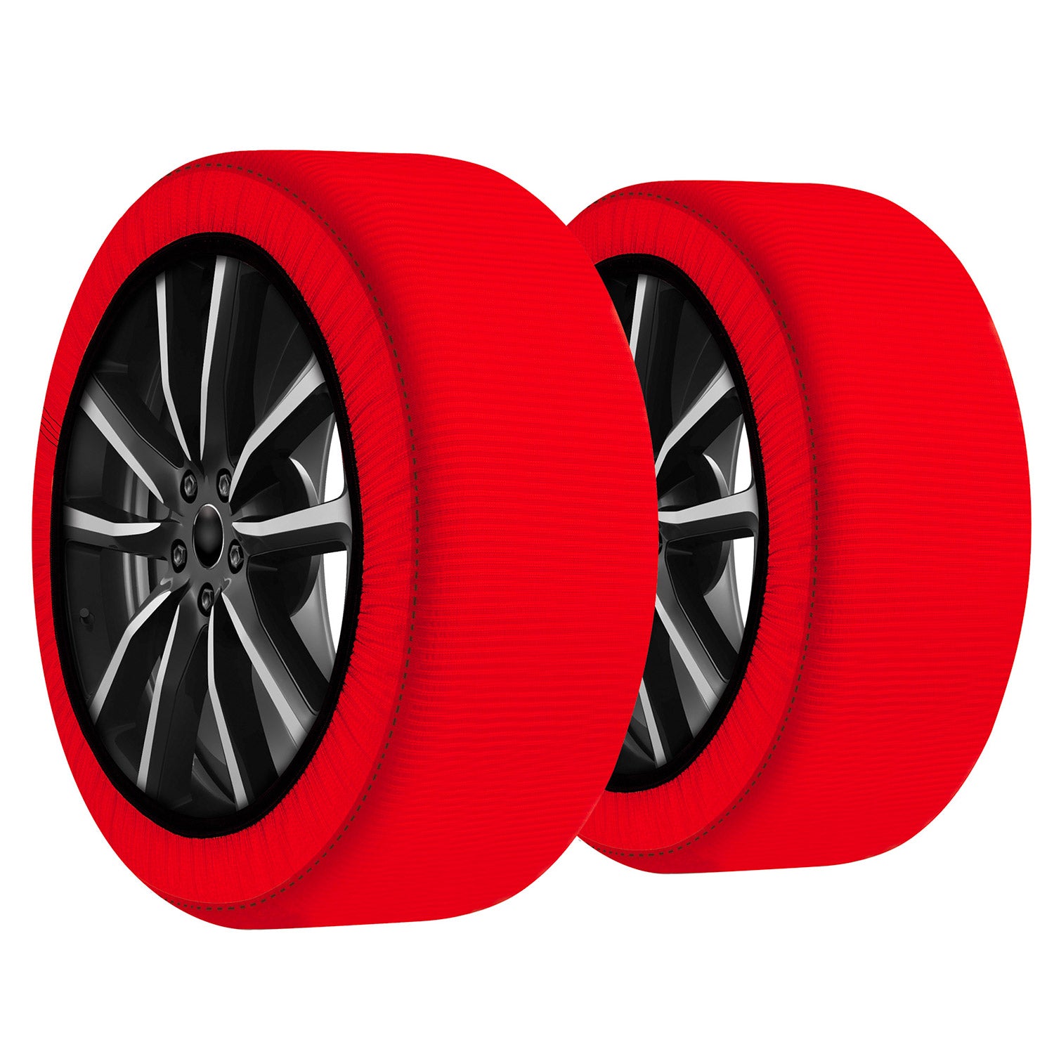 Calze da Neve per Auto Omologate EN 16662-1 Taglia S in Tessuto 3D Rosso