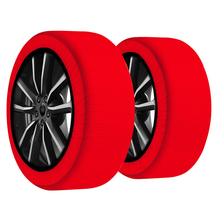 Calze da Neve per Auto Omologate EN 16662-1 Taglia XL in Tessuto 3D Rosso