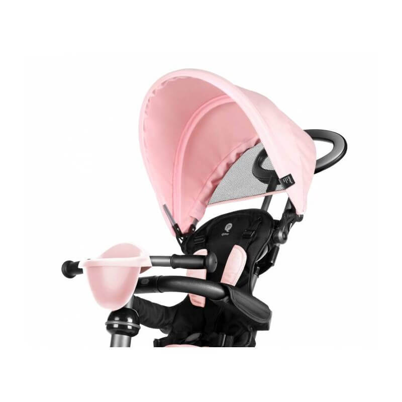 Triciclo a Spinta per Bambini con Maniglione Direzionabile Qplay Cosy Rosa