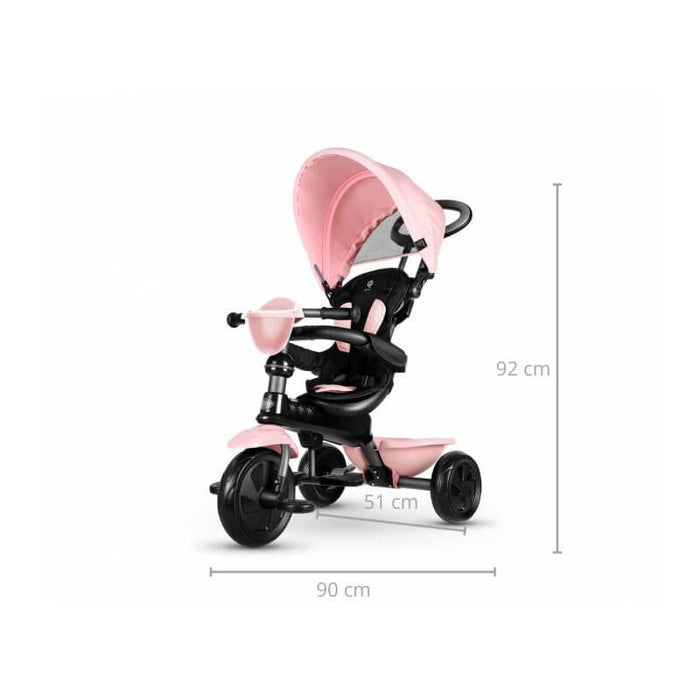 Triciclo a Spinta per Bambini con Maniglione Direzionabile Qplay Cosy Rosa