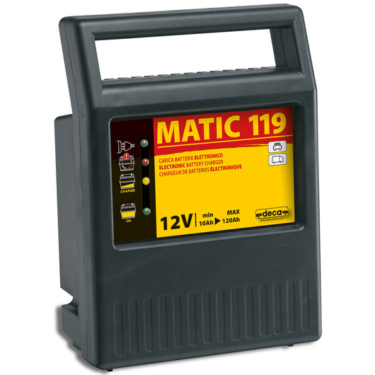 CARICA BATTERIA 12V ITALY 10-120A CARICABATTERIE MATIC 119 AUTOMATICO DECA 300500