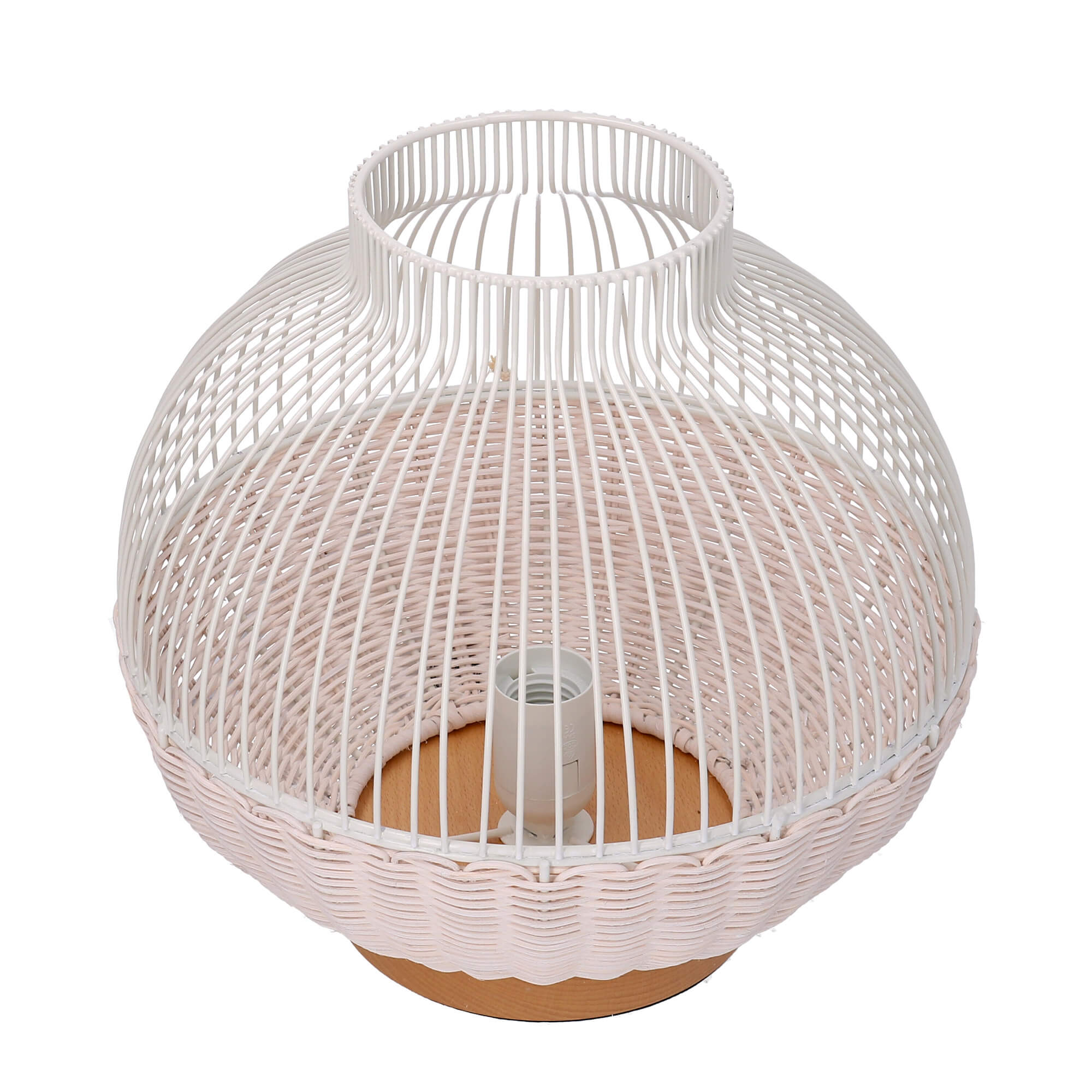 Lampada in rattan bianco con attacco cm Ø30,5xh29,5