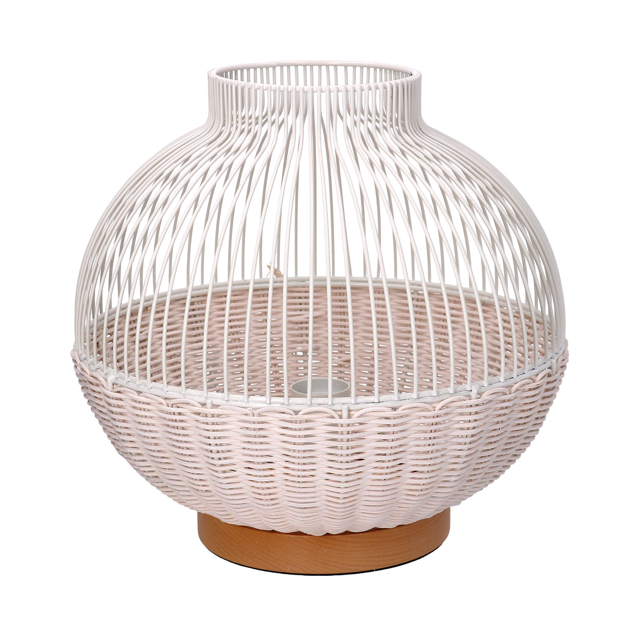 Lampada in rattan bianco con attacco cm Ø30,5xh29,5