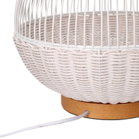 Lampada in rattan bianco con attacco cm Ø30,5xh29,5