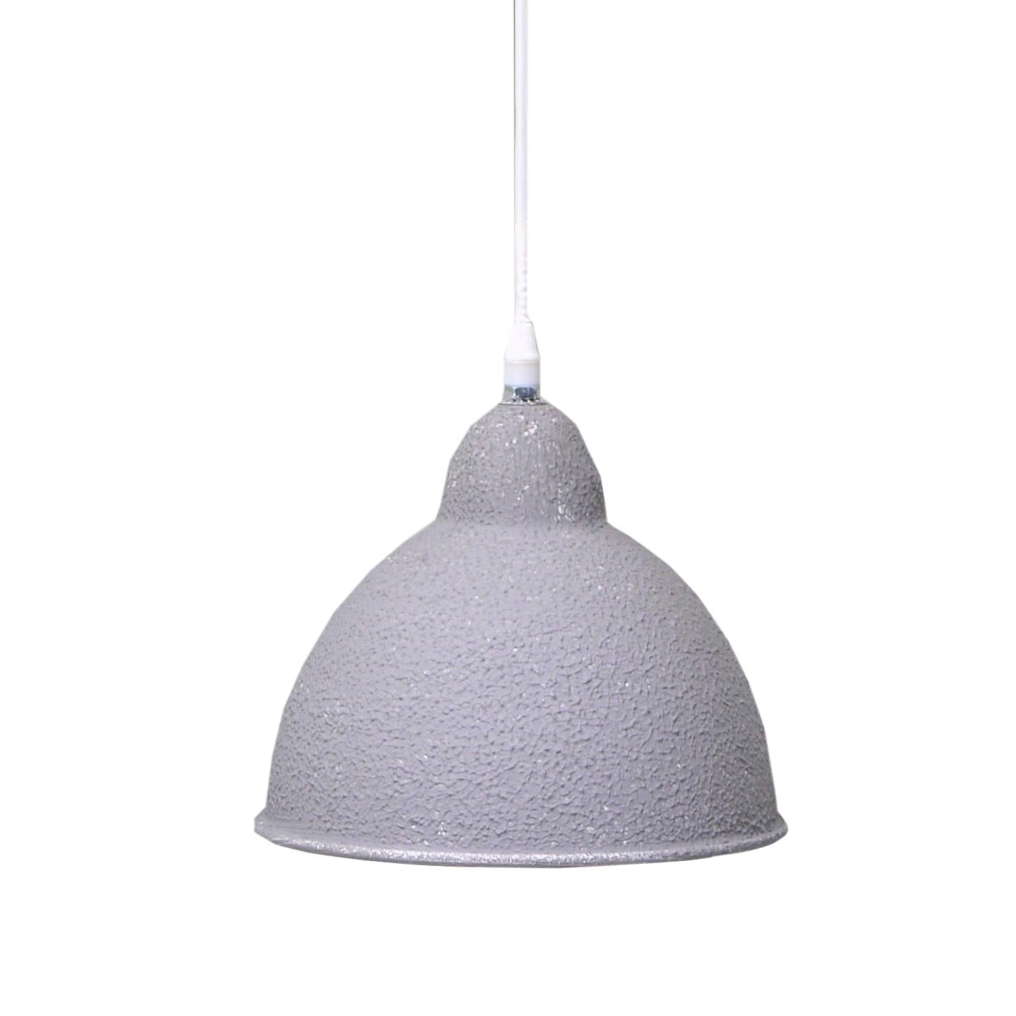 Lampadario in metallo vintage bianco/grigio sagomato con attacco cm Ø19xh21