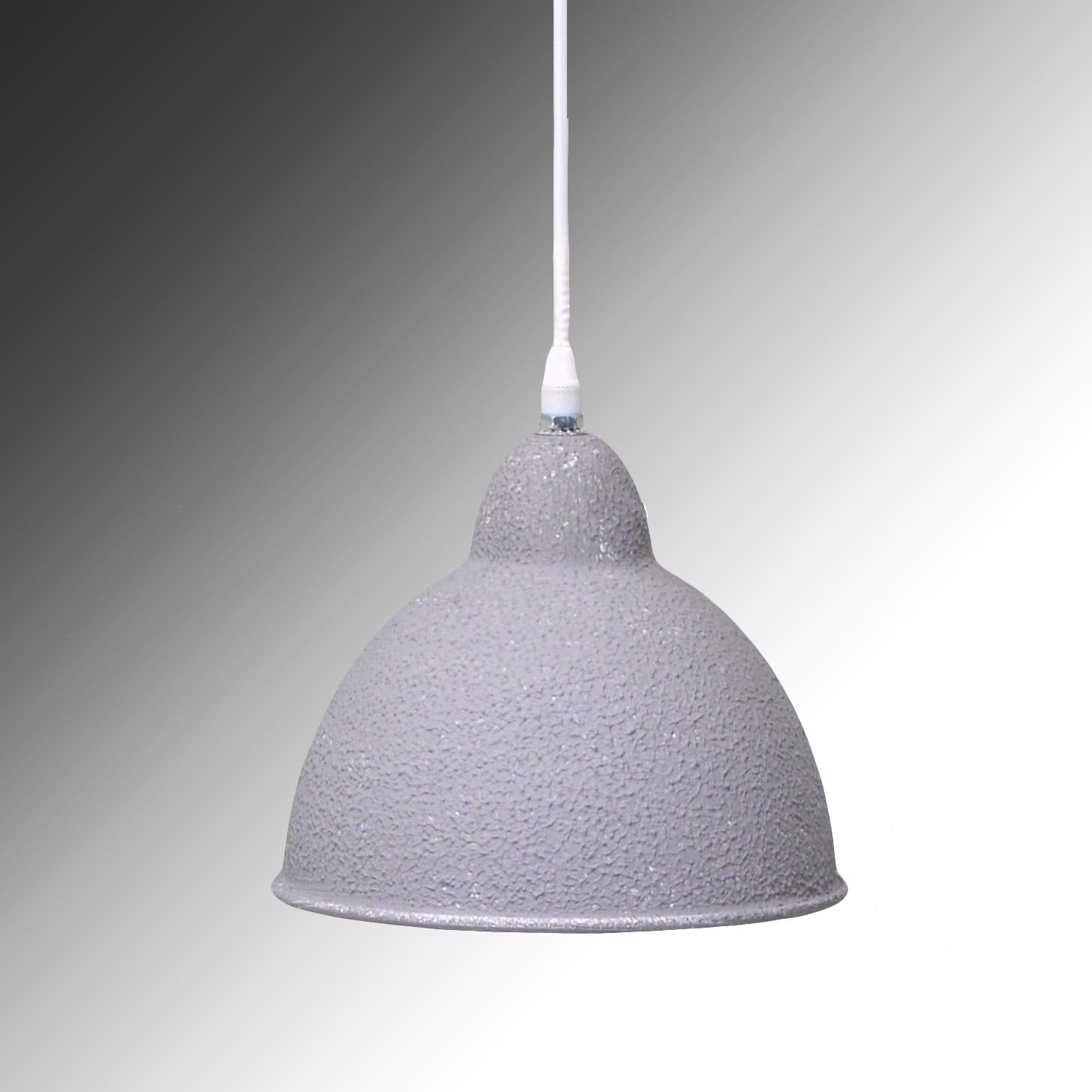 Lampadario in metallo vintage bianco/grigio sagomato con attacco cm Ø19xh21