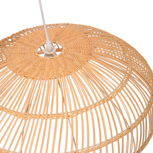 Lampadario in rattan naturale con attacco cm Ø60,5xhx21,5