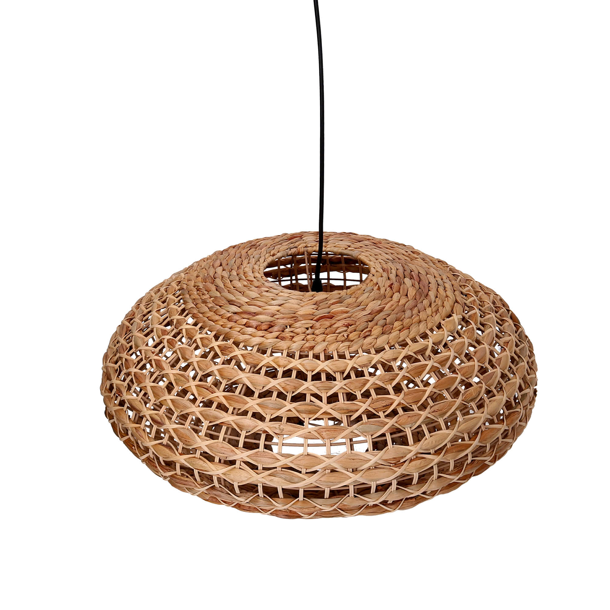 Lampadario in rattan naturale con attacco cm Ø60xh29,5