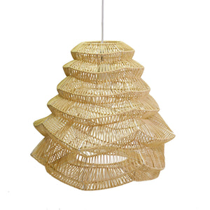 Lampadario in rattan naturale con attacco cm Ø55,5xh48