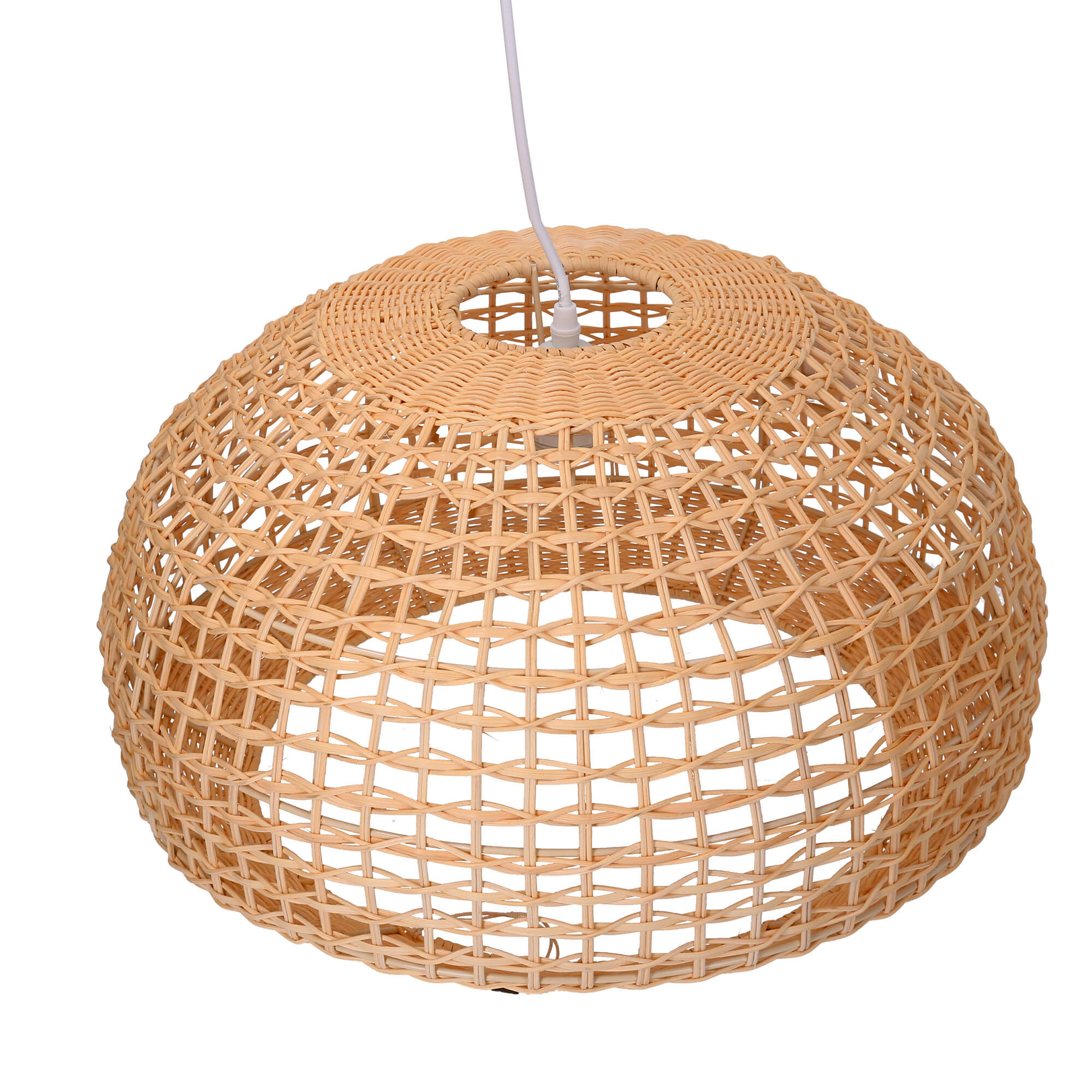 Lampadario in rattan naturale con attaccocm cm Ø50xh30,5