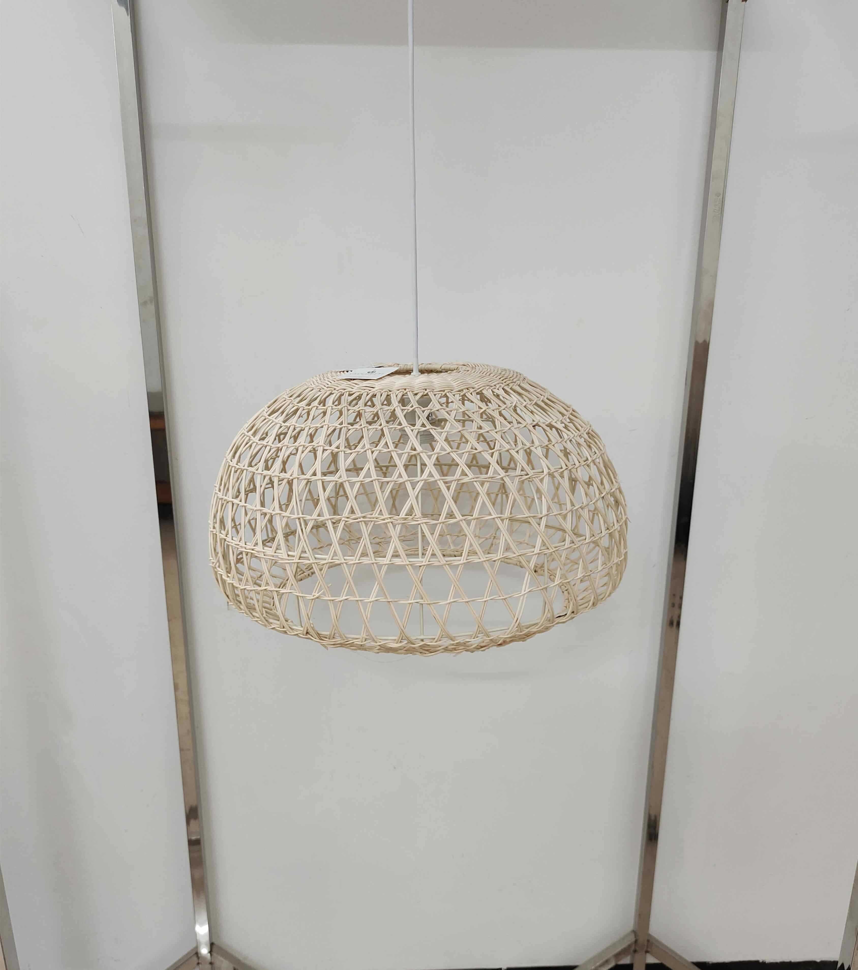 Lampadario in rattan naturale con attaccocm cm Ø50xh30,5