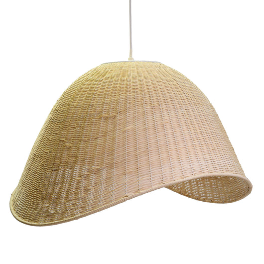 Lampadario in rattan sbiancato con attaccocm 62,5x53,5xh40