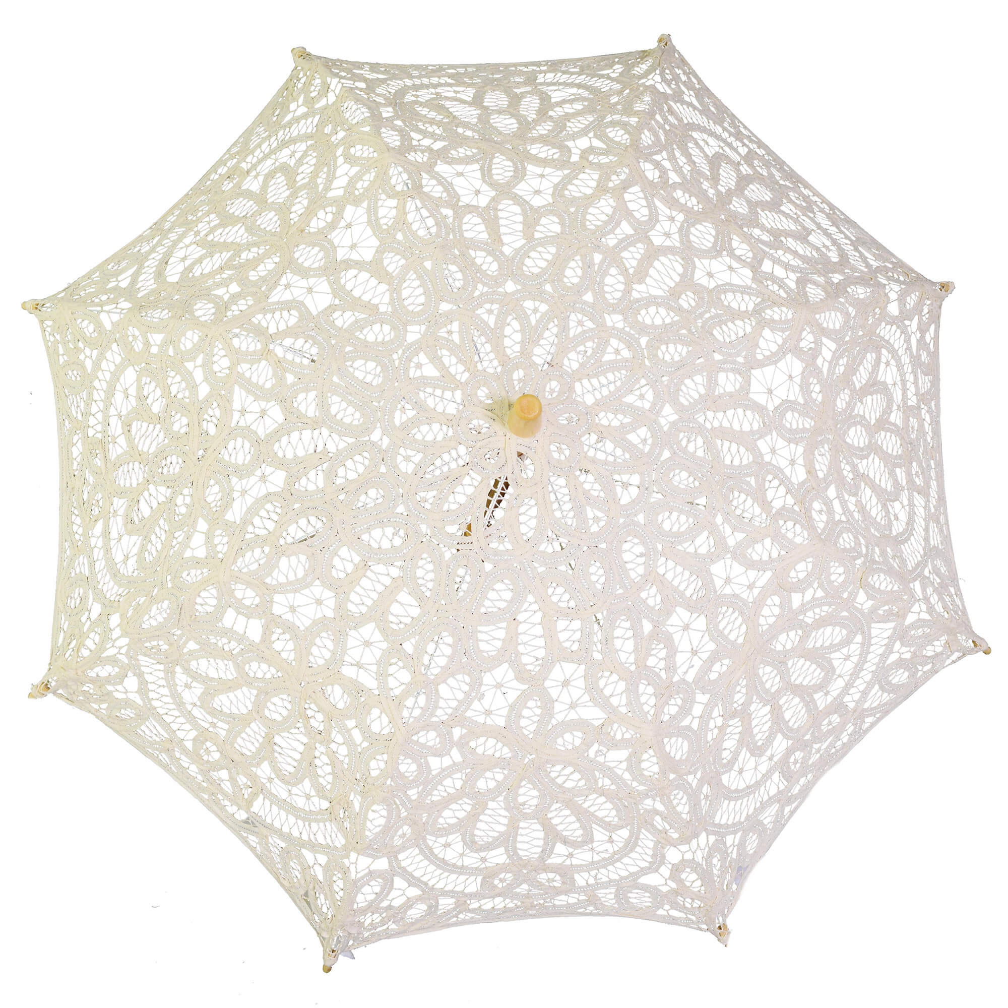 Ombrello Parasole in Pizzo traforato crema cm Ø80x66