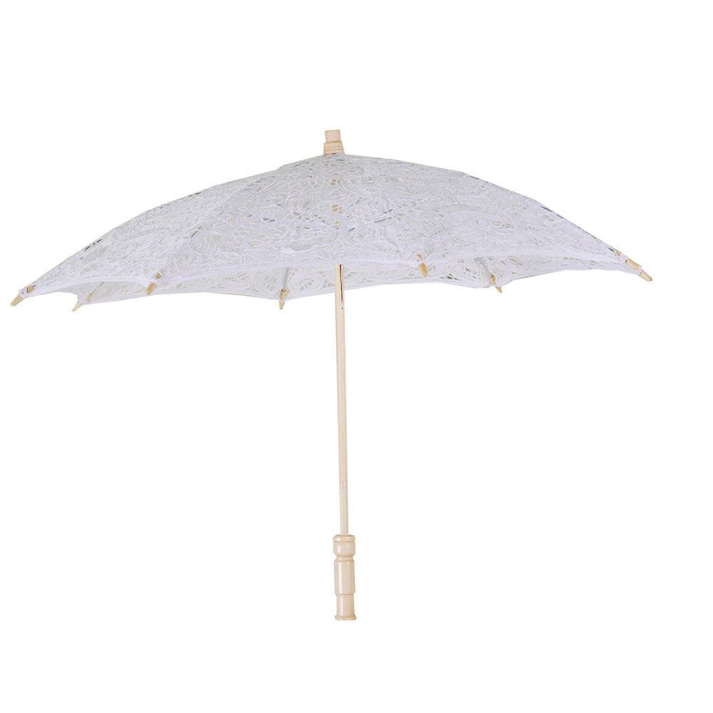 Ombrello Parasole in Pizzo traforto bianco cm Ø60x44