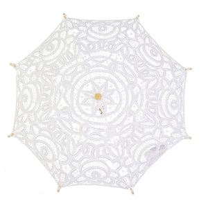 Ombrello Parasole in Pizzo traforto bianco cm Ø60x44