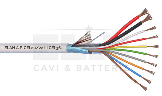 MATASSA CAVO ELAN ALLARME SCHERMATO 2X0,75+8X0,22 GUAINA IN PVC 027081 100MT