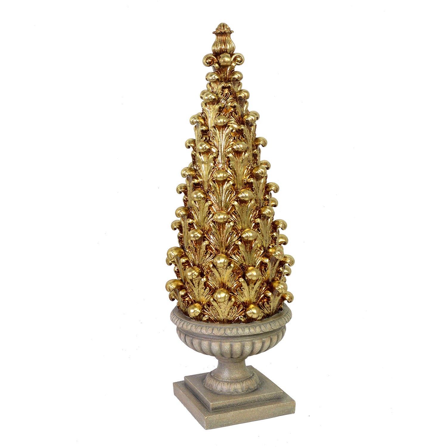 Mini Albero di Natale in Resina oro cm 18x18xh52,7