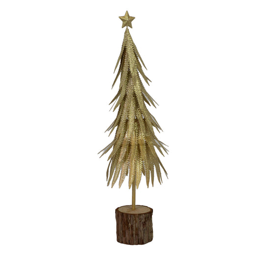 Mini Albero di Natale in Metallo oro cm Ø15xh56