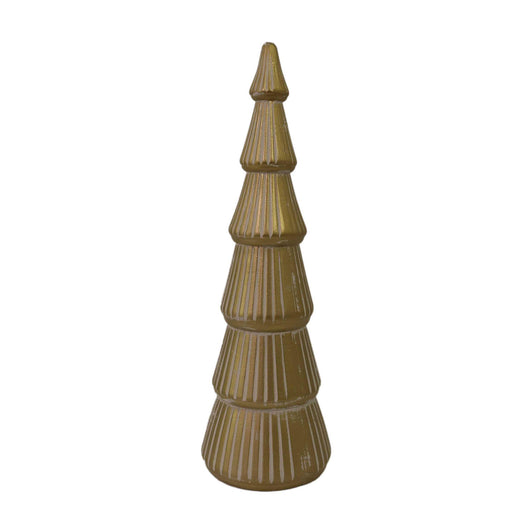 Mini Albero di Natale in Legno oro cm Ø15xh48