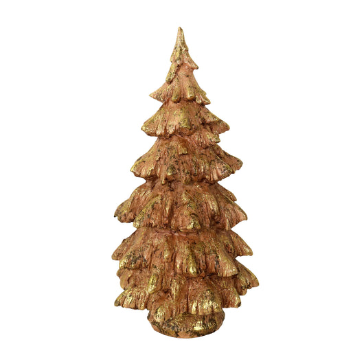 Mini Albero di Natale in Resina rosa glitter oro cm Ø20xh39