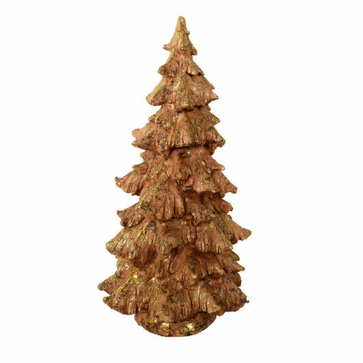 Mini Albero di Natale in Resina rosa glitter oro cm Ø24xh46