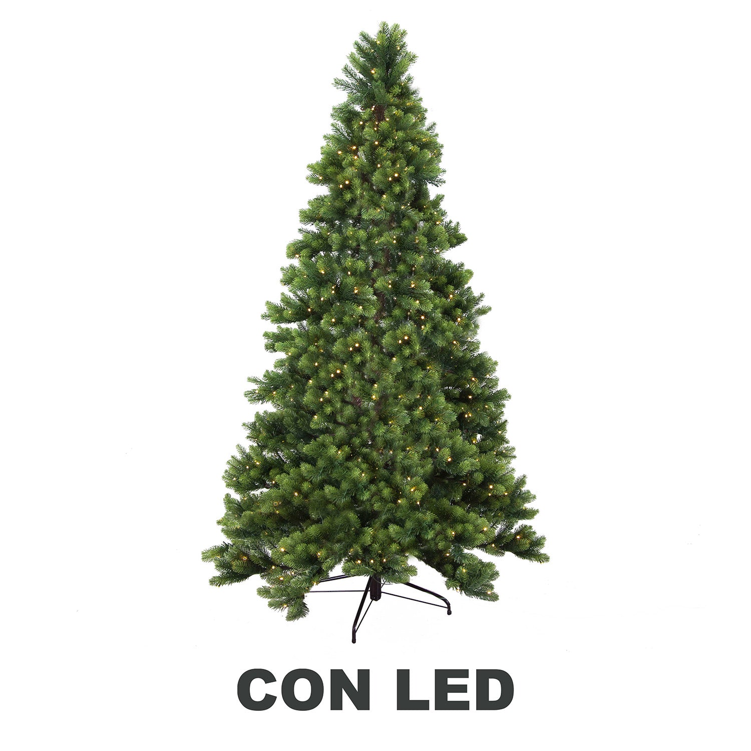 Albero di Natale Artificiale 2093 rami 620 con Led cm Ø132xh240 monte durando verde