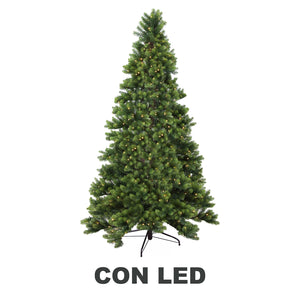 Albero di Natale Artificiale 2093 rami 620 con Led cm Ø132xh240 monte durando verde