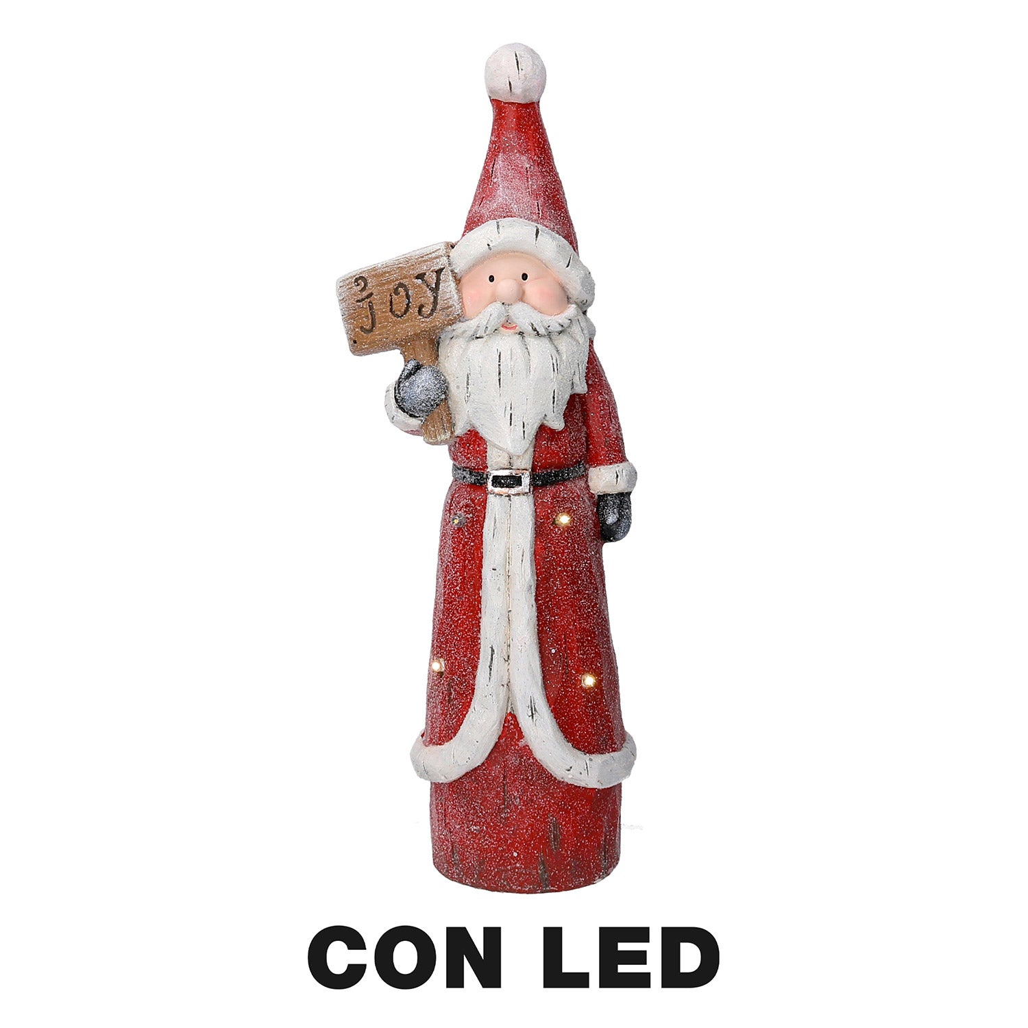 Pupazzo Babbo Natale in Resina con Led rosso cm 19x14xh55,5