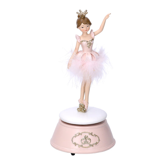 Carillon in Resina ballerina rosa cm 10,5x10,5xh22,5