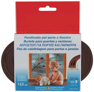 Parafreddo geko strip profilo e gomma epdm espansa marrone mt 6 (10 pezzi) Tre emme