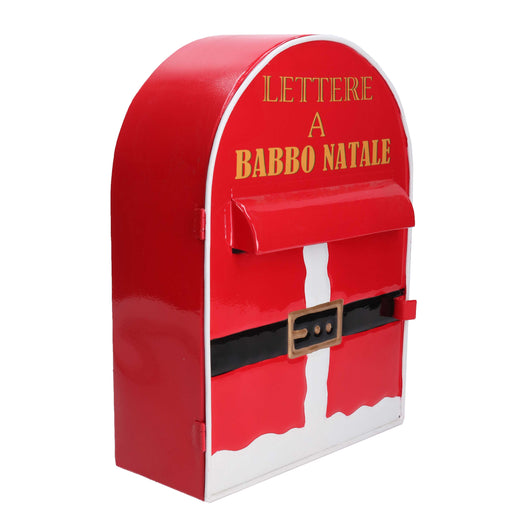 Cassetta posta in Metallo babbo natale rosso cm 22,5x12xh30