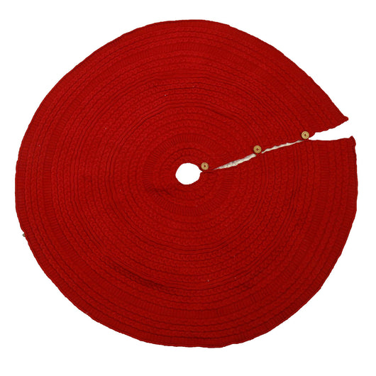 Copri base Albero di Natale in Tessuto maglia rosso cm Ø112xh0,5