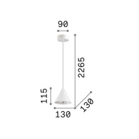 Sospensione Industrial A-Line Metallo Bianco 1 Luce Gu10 7W 3000K Luce Calda