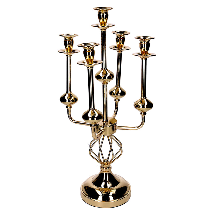 Portacandele Candelabro in Metallo oro cm 26x26xh51