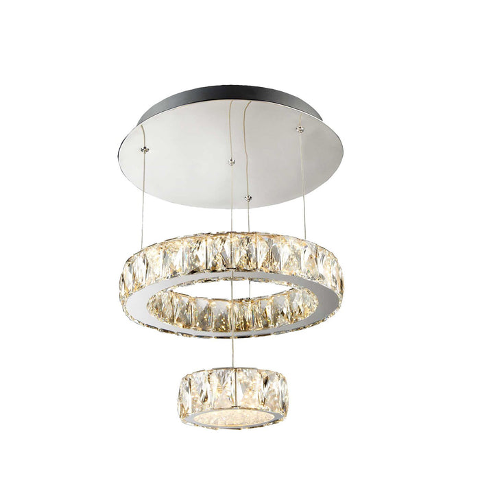 Plafoniera Classica Trifoglio Acciaio Cromo Vetro Argento Led 33W 4000K