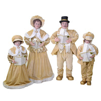 Famiglia cantori in Tessuto oro set 4pz cm 21x15xh70