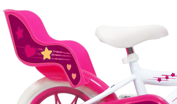 Bicicletta per Bambina 12" 2 Freni Gomme in EVA Lolly Girl Bianca/Rosa