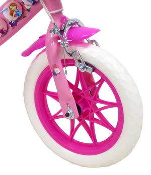 Bicicletta per Bambina 12" 2 Freni Gomme in EVA Flower Bianca/Rosa