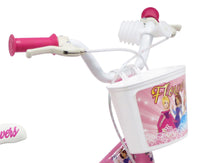 Bicicletta per Bambina 12" 2 Freni Gomme in EVA Flower Bianca/Rosa