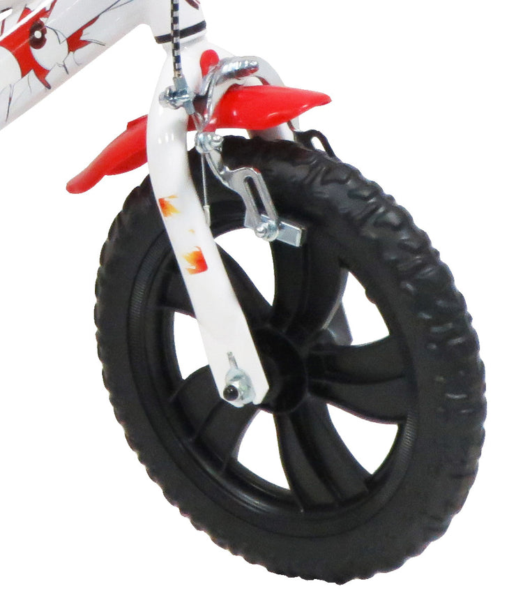 Bicicletta per Bambino 12" 2 Freni Gomme in EVA Teen Monster Bianca/Rossa