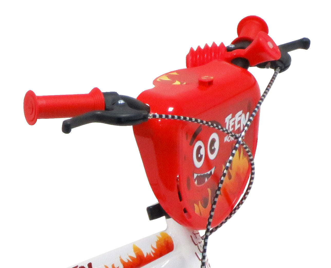 Bicicletta per Bambino 12" 2 Freni Gomme in EVA Teen Monster Bianca/Rossa