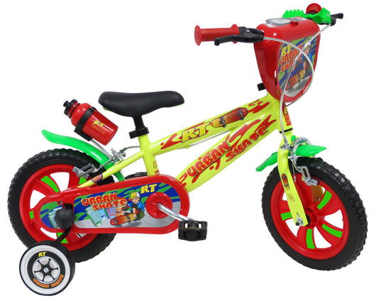 Bicicletta per Bambino 12" 2 Freni Gomme in EVA Urban Skate Gialla