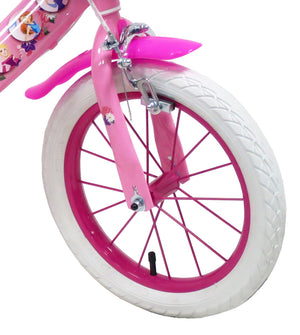 Bicicletta per Bambina 14" 2 Freni  Flower Bianca/Rosa