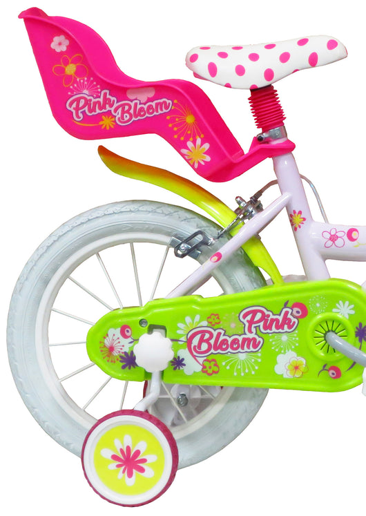 Bicicletta per Bambina 14" 2 Freni  Pink Bloom Rosa