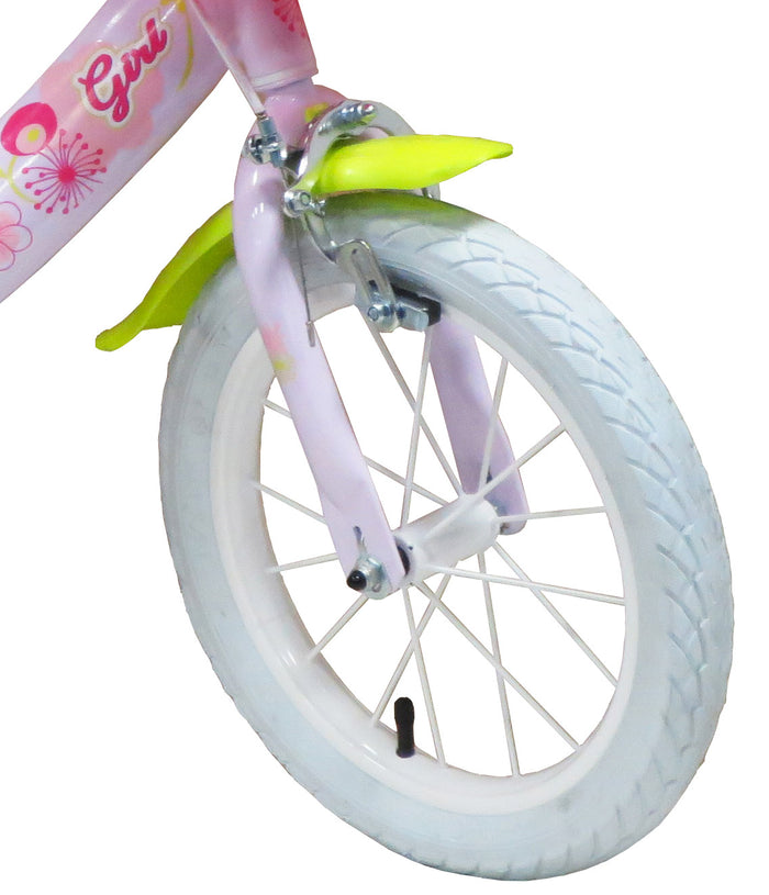 Bicicletta per Bambina 14" 2 Freni  Pink Bloom Rosa