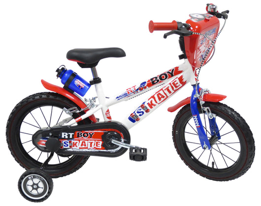 Bicicletta per Bambino 14" 2 Freni  Rt-Boy Skate Bianca